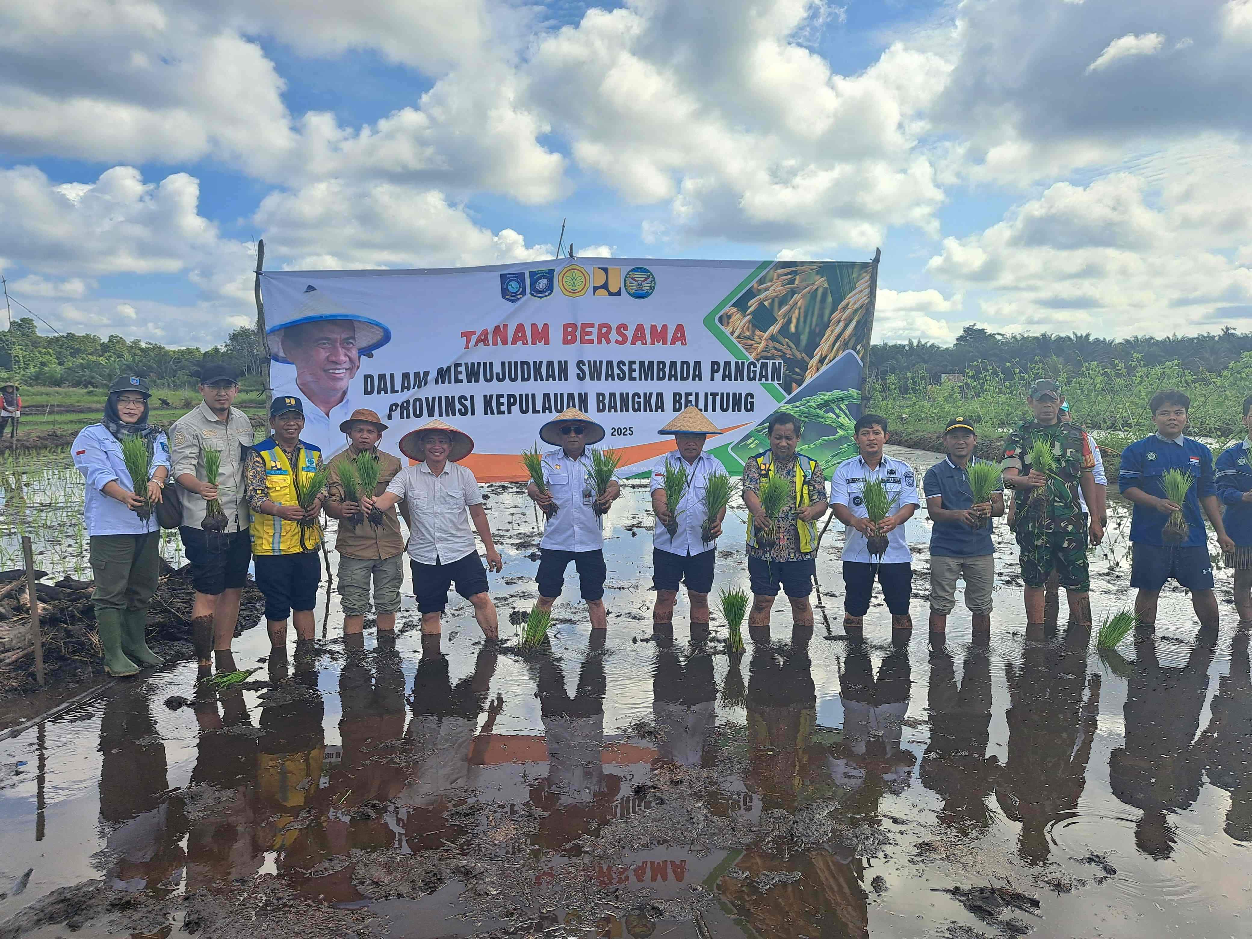 Sinergi Percepatan Tanam: Acara Tanam Bersama di Desa Kacung, Kab. Bangka Barat